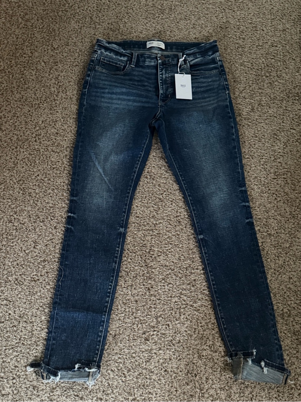 BKE Men's Dark Blue Skinny Jeans